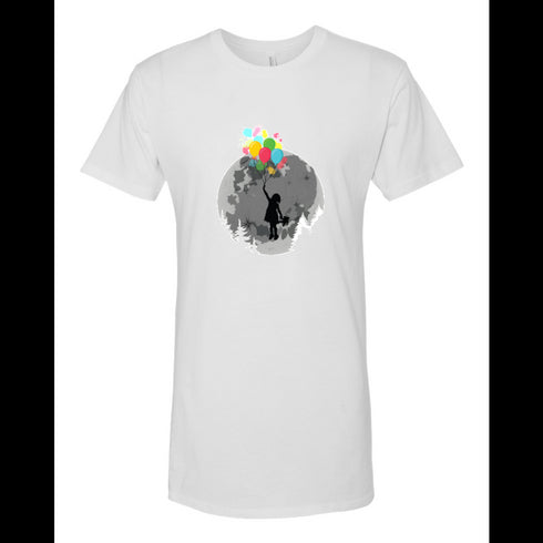 BELLA CANVAS MEN'S LONG BODY URBAN TEE 3006 Flying Girl with Balloons
